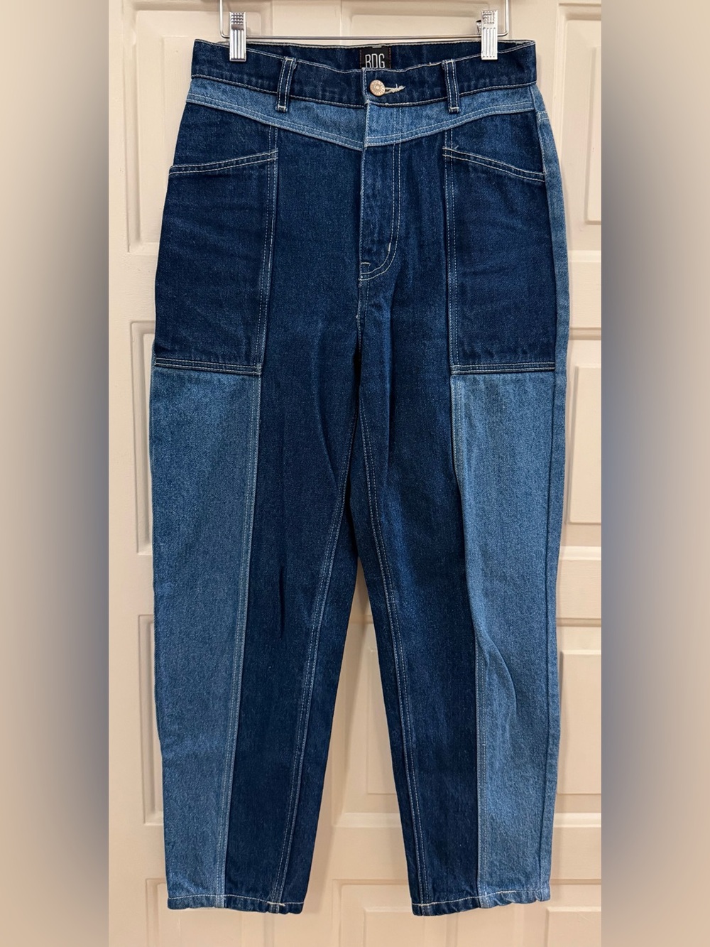 BDG Two-Tone Panel Jeans in Dark and Light Blue